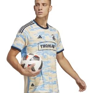 PHILADELPHIA UNION MENS ADIDAS AUTHENTIC SOCCER AWAY JERSEY - WHITE